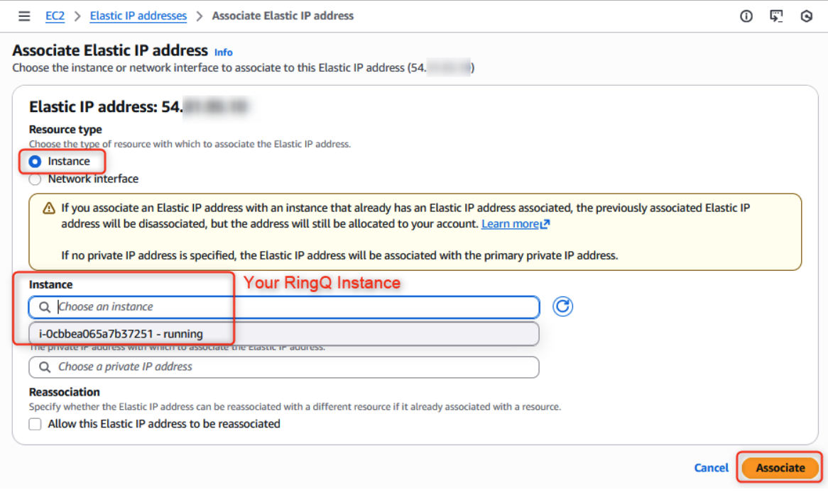 Choose instance for RingQ in AWS